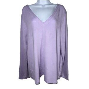 Lilly Pulitzer Areli Long Sleeve V-Neck Cross Back Pullover Lavender Women XL